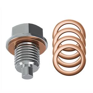마그네틱 오일 배출 플러그 M14x1.5,M12,M16,M18 - 네오디뮴 자석 스테인레스 스틸 볼트 - 5개의 쿠퍼 와셔 포함 - 헤비 듀티 오일 플러그