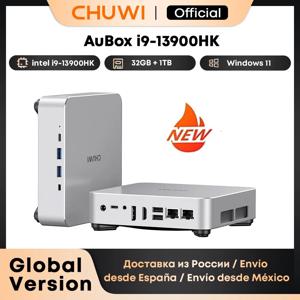 CHUWI AuBox 미니 PC 14코어 i9-13900HK 32GB DDR4 1TB SSD 윈도우 11 Pro WiFi 6 BT 5.2 확장 M.2 1T*2 데스크탑 컴퓨터