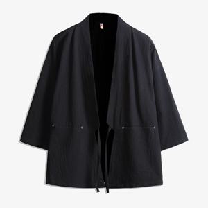 2023 여름 셔츠 남성 중국 기모노 남성 코튼 오픈 스티치 셔츠 솔리드 컬러 카디건 일본 streetwear 얇은 셔츠 의류