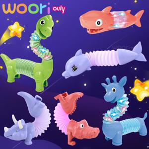 Ovly Pop Tube Toys 안티 스트레스 개 감각 Fidget 장난감 감각 푸시 버블 공 감압 파이프 유아 1-3 Kids Fidget