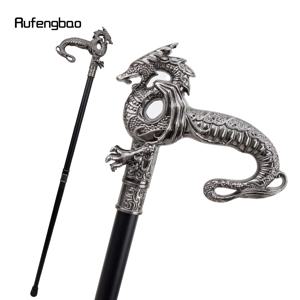 실버 럭셔리 드래곤 워킹 지팡이 패션 장식 워킹 스틱 신사 우아한 코스프레 지팡이 손잡이 Crosier 93cm