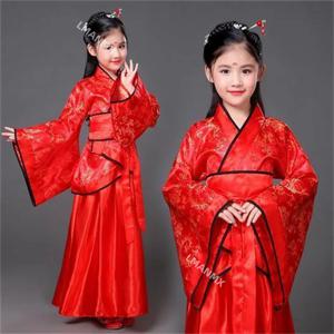 중국어 번체 사자 댄스 의상 민속 무용 의상 Hanfu 드레스 소녀 어린이 소녀 사자 댄스 중국 의류