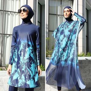 3/4PCS 이슬람 Burkini 여성 femmes 수영복 겸손한 수영복 이슬람 긴 소매 전체 커버 Hijab, 빠른 건조, UPF50 +
