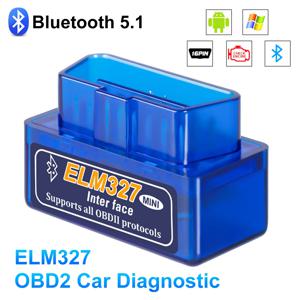 미니 ELM327 V1.5/V2.1 블루투스 obd2 스캐너 코드 리더 자동차 진단 도구 체크 엔진 스캔 자동차 오류 감지기 오토바이