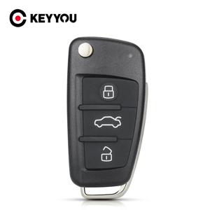 KEYYOU 아우디 A2 A3 A4 A6 A6L A8 Q7 TT 용 교체 플립 원격 자동차 키 케이스 쉘