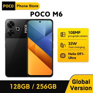 POCO M6 글로벌 버전 스마트폰 128GB / 256GB MediaTek Helio G91 Ultra 6.79'' 90Hz 디스플레이 33W 고속 충전 5030mAh 108MP NFC
