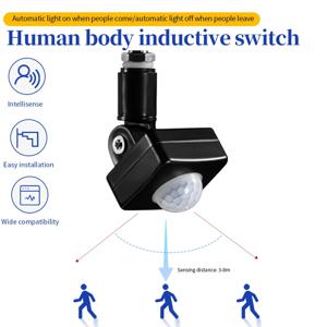LED 모션 센서 220V 110V 자동 PIR 적외선 감지기 180도 회전 야외 타이머 전등 스위치 PIR 모션 센서