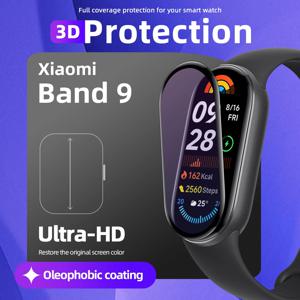 Xiaomi Mi Band 9용 화면 보호기, TPU 풀 커버리지 긁힘 방지 HD 보호 필름, Miband 9용 액세서리(유리 아님)