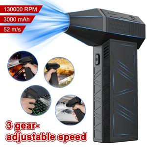 3개의 기어가 장착된 강력한 X3 미니 터보 제트 팬 전기 공기 먼지떨이 130000 RPM 풍속 52m/s 먼지 청소기 건 청소 송풍기