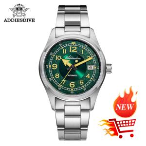 ADDIESDIVE 남성용 새 시계 사파이어 NH35 자동 39mm 햇살 다이얼 레트로 빛나는 드레스 손목 시계 200m 방수 시계