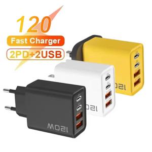 총 2A USB 유형 C 충전기 4 포트 iPhone 용 고속 충전 USB 전화 충전기 어댑터 Samsung Xiaomi 빠른 충전 벽 충전기