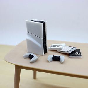 1 세트 1/12 인형 집 미니 게임 콘솔 소형 게임 핸들 모델 손 인형 인형 액세서리 홈 DIY 장식