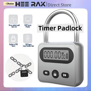 HEERAK LCD 디스플레이 타이머 자물쇠, 합금 백라이트, 최대 999 시간, 매우 긴 대기 시간, 중독 방지 전자 배낭 자물쇠