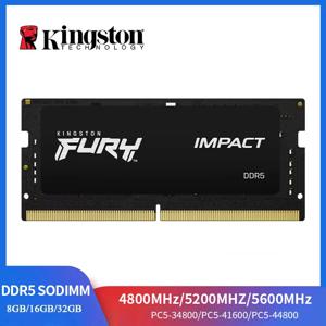 Kingston FURY Impact DDR5 노트북 RAM, 32, 16, 8GB, 5600MHz, 4800 5200MHz, SODIMM 메모리, 260 핀 SODIMM PC5-34800 41600 44800
