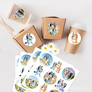 20 시트/180 애니메이션 bluey 장식 도트 스티커 블라인드 박스 빙고 어린이 생일 파티 선물 가방 자체 접착 씰링 스티커
