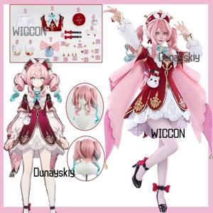 Honkai Star Rail Hyacine 코스프레 의상 여성용 로리타 스커트, 가발, 모자, 모자를 쓰고 있죠 할로윈 유니폼 용 벨 액세서리