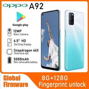 OPPO A92 LTE GSM 언락 6.5인치 12MP 쿼드러플 카메라(듀얼 SIM)(스냅드래곤 665)(블랙/퍼플/블루 글로벌) 5000mAh 중고 휴대폰