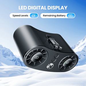 ColdSky 휴대용 허리 팬 업그레이드 10 속도 개인 팬 20000mAh 충전식 책상 팬(야외 작업장용 LED 디스플레이 포함)