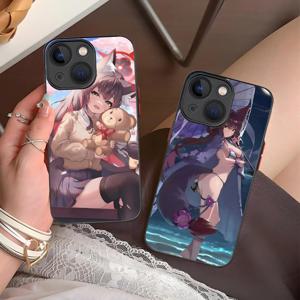 블루 아카이브 코사카 와카모 아이폰 16 15 14 13 12 11 X XR XS 8 7 Pro Max Plus Mini 컬러 프린팅 실리콘 예쁜 폰 케이스