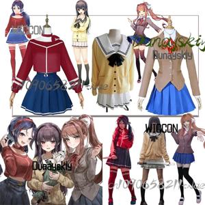 Yandere Dokii Cyberpunk MiSide Monika Sone Miyuki 코스프레 의상 가발 JK 교복 jirai kei 할로윈 코스프레