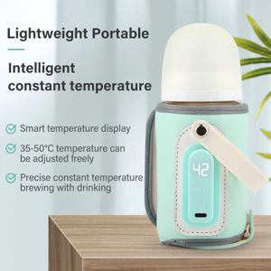 2025년형 신형 젖병 히터 USB 충전식 보온 슬리브 우유 데우개 35-50 ℃   보온 모유 보관 가방 온도 조절