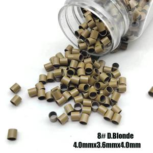 잠금 링 1000Pcs 구리 마이크로 튜브 링 4.0x3.6x4.0mm 헤어 익스텐션 링크 링 비드 스트레이트 구리 마이크로 비즈