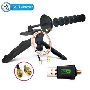 16dBi 2.4GHz WIFI Yagi 지향성 안테나 향상된 신호 노트북 데스크탑 PC 컴퓨터 USB 무선 네트워크 카드 PCIE 어댑터