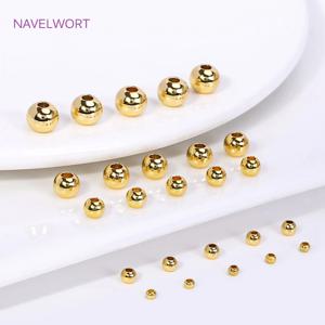 2/2.5/3/4/5/6mm 황동 라운드 스페이서 비즈, 팔찌 용 18K 골드 도금 루즈 비즈 결과 만들기, 보석 용 액세서리