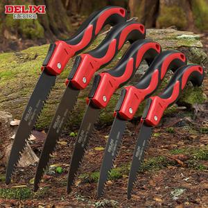 DELIXI ELECTRIC 브랜드 수동 접이식 톱, SK5 강철 원 버튼 접이식 디자인, 날카로운 절단 목재, 캠핑 DIY, 정원 톱