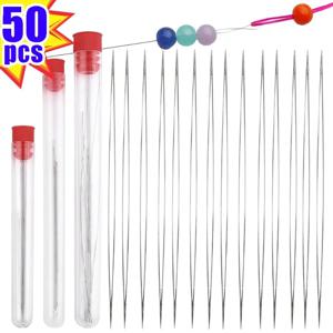 5/50Pcs 구슬 바늘 핀 세트 구슬 스트레이트 페르시 바늘 바느질 액세서리에 대 한 중앙 오프닝 곡선 철강 바늘
