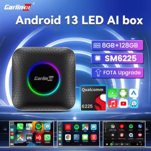 CarlinKit 무선 카플레이 LED TV 박스, 무선 안드로이드 오토 8 128G Ai 박스, 안드로이드 13 스마트 비디오 어댑터, IPTV 넷플릭스 기아용