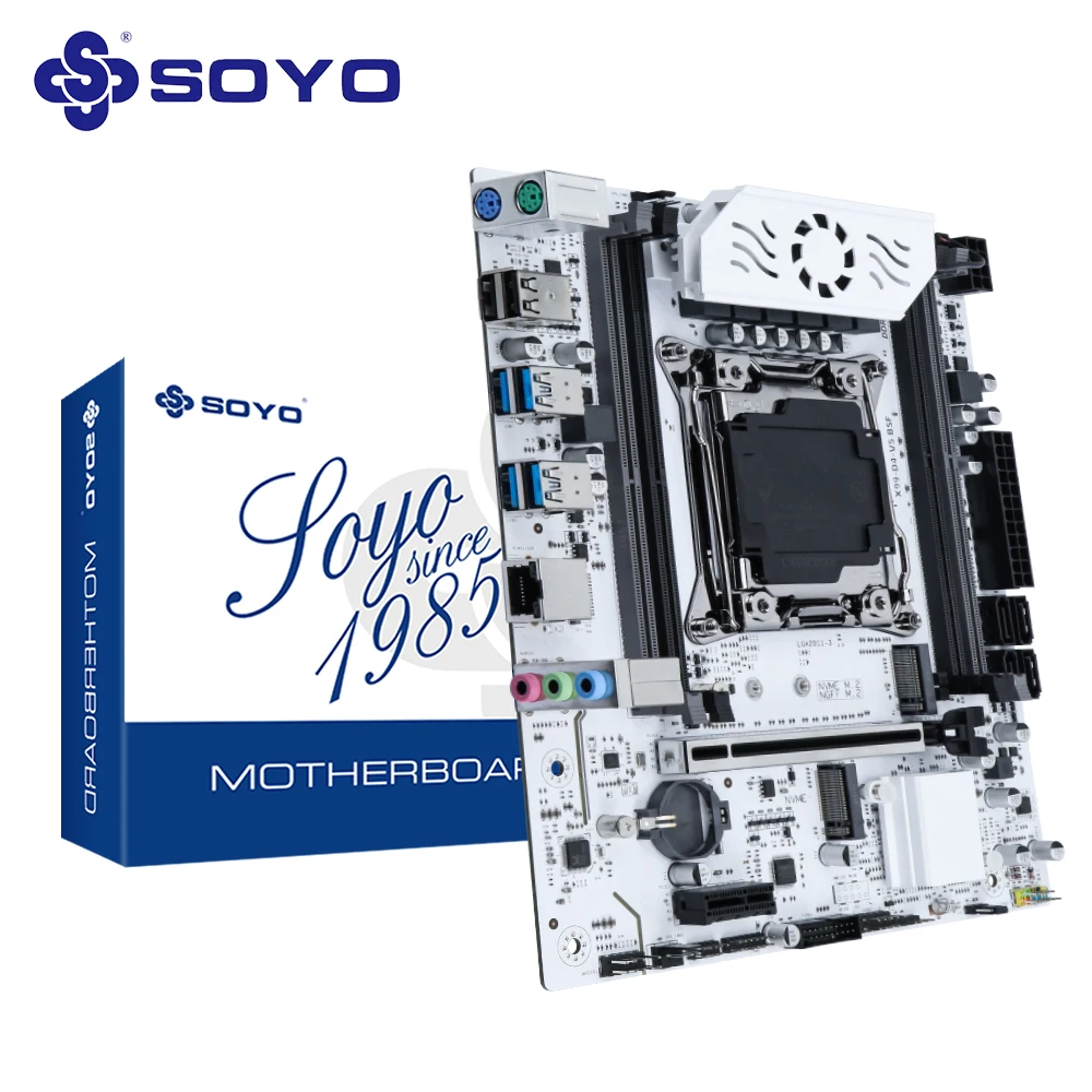 SOYO 월드 프리미어 X99 게이밍 마더보드 C612 칩은 데스크탑 호스트용 TPM2.0 핀 듀얼 채널 DDR4 NVME PCIE3.0 SATA3.0을 지원합니다.
