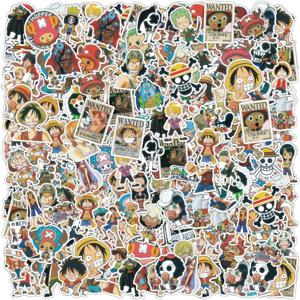 50pcs 원피스 스티커 팩 방수 애니메이션 스티커 귀여운 전화 케이스 Kawaii 포장 노트북 스킨 DIY 편지지 스티커