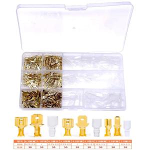박스 절연 남성 여성 와이어 커넥터 2.8/4.8/6.3mm 전기 압착 단자 Termin 스페이드 커넥터 모듬 키트 270PCS