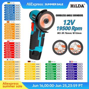 HILDA 12V 앵글 그라인더 연마 및 연삭 용 충전 연삭 도구 다이아몬드 마이크로 무선 전동 공구