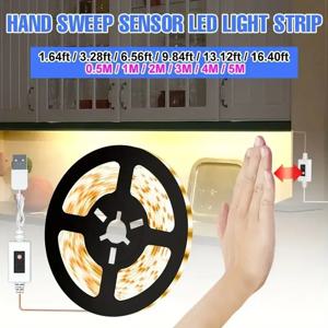 USB LED 라이트 스트립 핸드 스캔 센서 라이트 60LED/m DC5V 방수 백라이트 계단 캐비닛 침실 용 유연한 조명 스트립