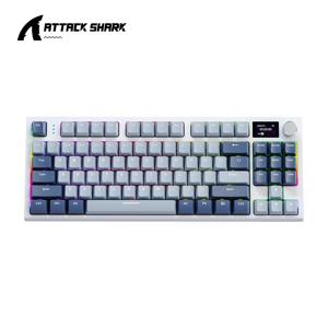 Attack Shark K86 금속 손잡이 기계식 키보드, TFT 스크린, 핫 스왑, RGB, Bluetooth/무선, 매크로 게임용 키보드