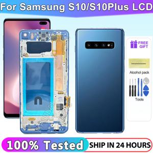 삼성 갤럭시 S10 플러스 S10+ G975 G975F LCD 디스플레이 디지털 터치 스크린 (프레임 포함) 삼성 S10 조립 부품용