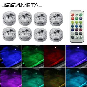 SEAMETAL 무선 접착제 LED 자동차 인테리어 주변 조명 자동 지붕 발 분위기 램프 다이아몬드 다이빙 라이트 원격 제어