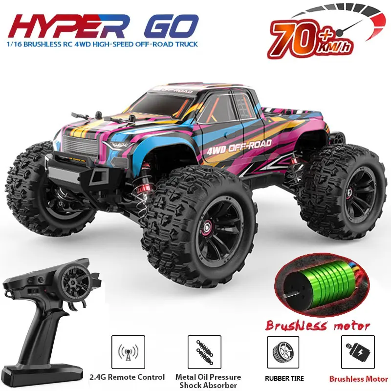 하이퍼 이동 MJX 16209 16207 16208 16210 1/16 4WD RC 자동차 70 KM/H 브러시리스 RC 레이싱 카 원격 제어 자동차 오프로드 트럭 완구