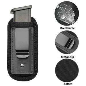 OPHIDIANTAC 9mm 매거진 홀더 iwb 소형 벨트 파우치 스포츠 아웃 도어 기어 슈팅 네오프렌 숨겨진 허리 퀵 다이얼