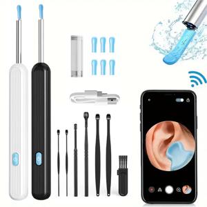 카메라 세트가있는 귀 청소기 귀 스틱 검 이경 USB C 충전 내시경 왁스 제거 도구 Earpick 미니 카메라 귀 청소 세트