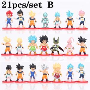 8-21 개/몫 드래곤 볼 미니 피규어 슈퍼 사이어인 Goku Vegeta 액션 피규어 DBZ 인형 모델 장난감 선물