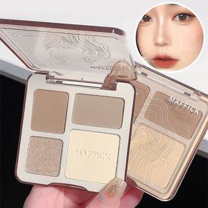 MAFFICK 4색 컨투어 팔레트: 매트 브라이트너 및 쉬머 하이라이트 - 아이섀도우, 컨투어링,