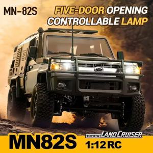 ZWN 1:12 레트로 RC카, LED 조명 포함, 풀 체중계 시뮬레이션, LC79, 전문 4WD 리모컨 픽업, RC 트럭 모델 장난감, MN82