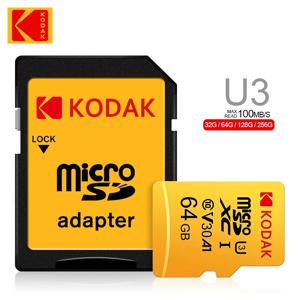 Kodak 32GB-256GB MicroSDCC 메모리 카드 - 카메라, 스마트폰, 태블릿용 U3, 4K, A1, UHS-I, C10, TF 메모리 카드