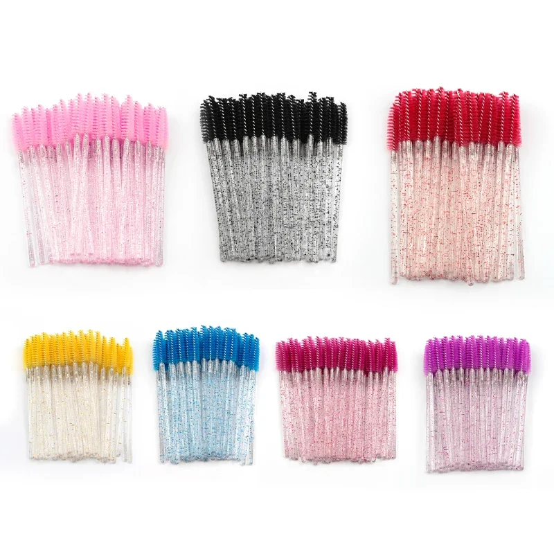 CNK 5/50 Pcs 속눈썹 브러쉬 메이크업 브러쉬 일회용 마스카라 완드 애플리케이터 스풀러 눈 속눈썹 화장품 브러쉬 메이크업 도구