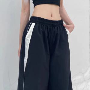 여성 캐주얼 조깅 바지 패션 streetwear 대형 스포츠 넓은 다리 바지 힙합 y2k 스웨트 팬츠 하이 웨이스트 헐렁한 바지