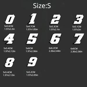 오토바이 연료 탱크 측면 패널 스쿠터 헬멧용 0-9 흰색 숫자 스티커 1개 - DIY 모토 패션 비닐 데칼