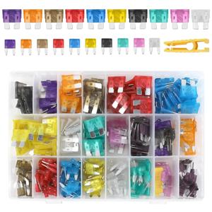 300pcs 자동차 블레이드 퓨즈 구색 키트 자동 트럭 자동차 중간 소형 퓨즈 혼합 오토바이 회로 퓨즈 상자